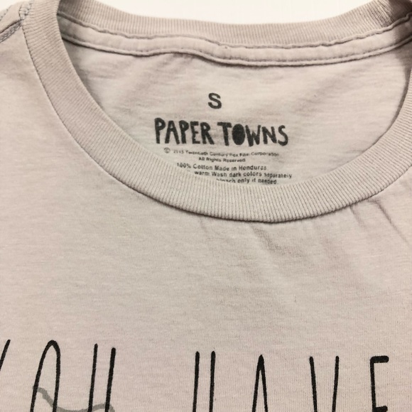 Paper Towns Grey T Shirt Get Lost B4 U Find Urself - Picture 3 of 3